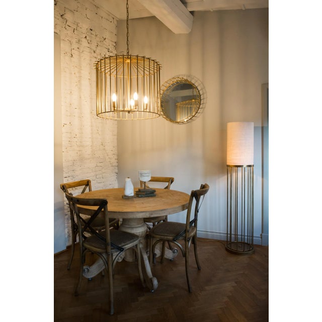 Metal Medium Cage Chain Chandelier by Niccolo De Ruvo for Brass Brothers For Sale - Image 7 of 8