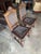 Jacobean Pair of Early 20th Century Jacobean / Henry II Revival Tooled Leather Dining Side Chairs For Sale - Image 3 of 9