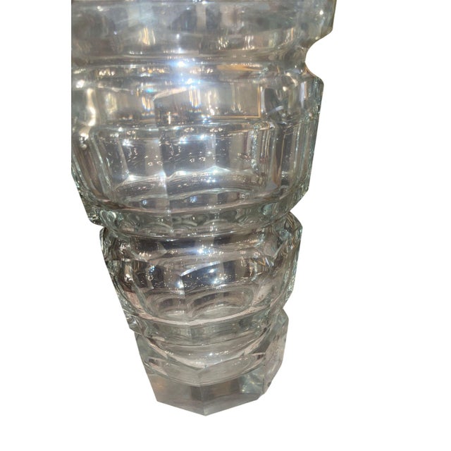 1930s Set of 3 Art Deco Cut Crystal Vases in the Manner of Josef Hoffmann for Moser. For Sale - Image 11 of 13