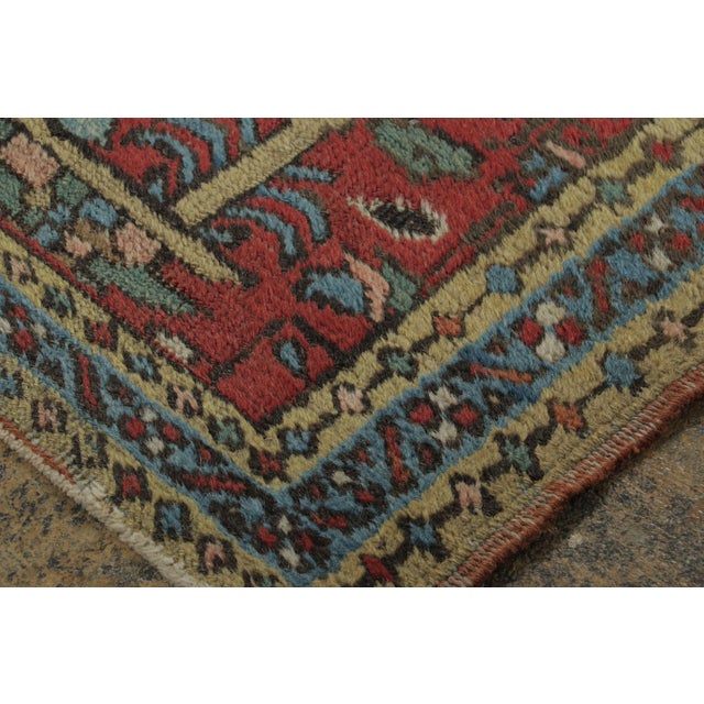 Early 19th Century Antique Heriz Runner in Red With Polychromatic Classic Medallions - Rug & Kilim For Sale - Image 5 of 7