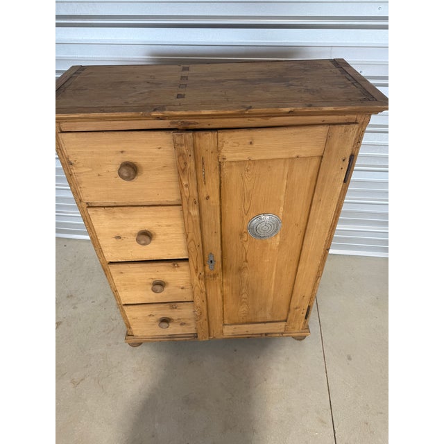 Antique Pine Food or Linen Storage Cupboard From England We believe this piece was used either as a food or a linen...