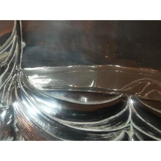 Metal Art Nouveau Viennese Silver Server with Floral Decoration, 1900s For Sale - Image 7 of 8