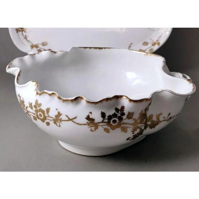 Ceramic French Porcelain Salad Bowl with Tray from Haviland & Co. Limoges, 1902, Set of 2 For Sale - Image 7 of 13