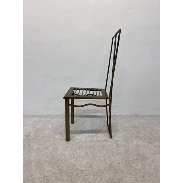 Postmodern Sculptural Studio Crafted Steel Dining or Side Chair, 1990s For Sale In Miami - Image 6 of 13
