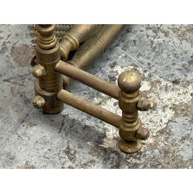 Brass Mesh Fireplace Screen, Vintage For Sale - Image 10 of 12