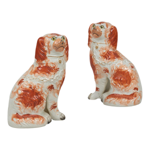 Pair Staffordshire Separate Leg King Charles Spaniels