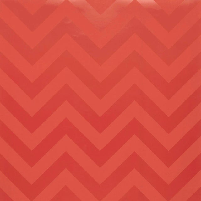 Sample - Schumacher Fez Wallpaper in Pomegranate For Sale