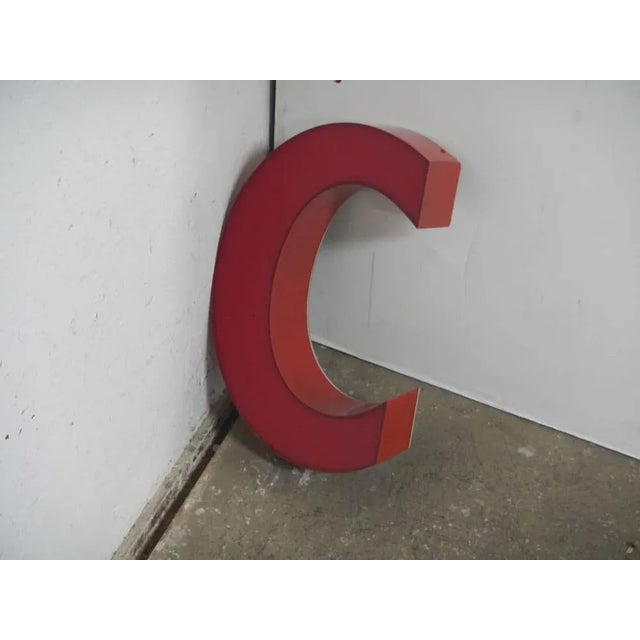 Letter C in Red Plastic, 1970s For Sale - Image 4 of 7