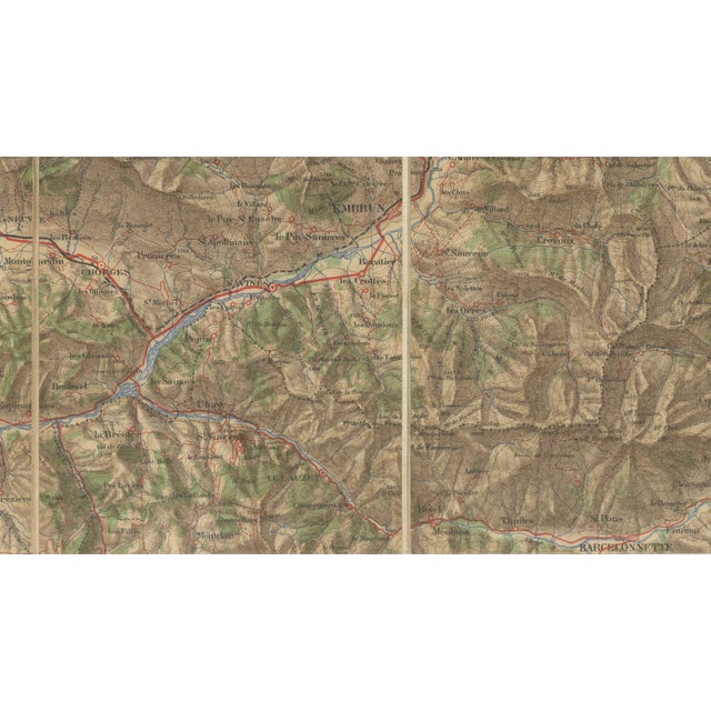Antique French Alps Map of Albertville & Briançon by Edward Stanford, 1908 For Sale - Image 6 of 10