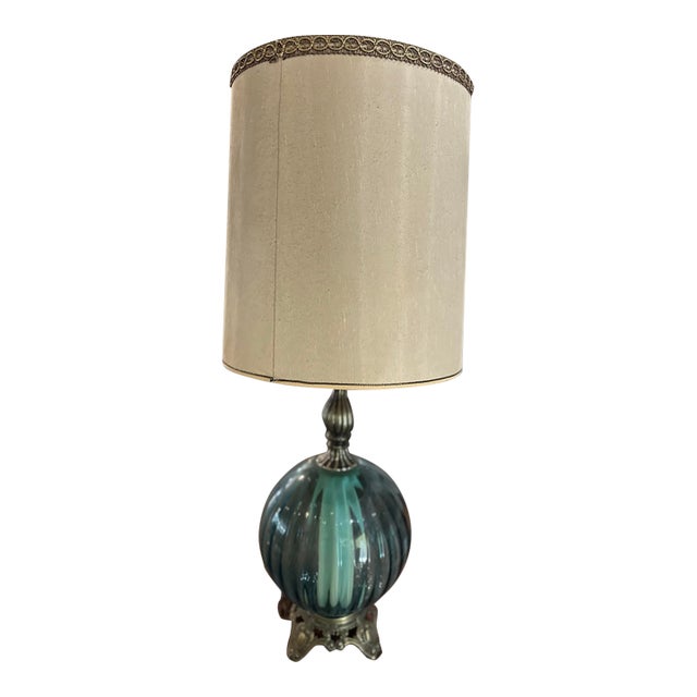 Mid 20th Century Hollywood Regency Mod Glass Lamp For Sale