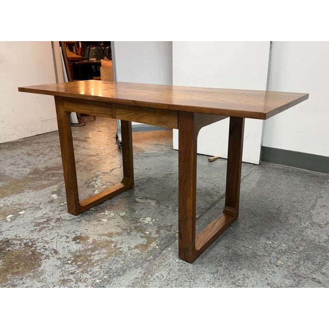 Mid-Century Modern Bespoke Walnut Writing Desk For Sale In San Francisco - Image 6 of 12