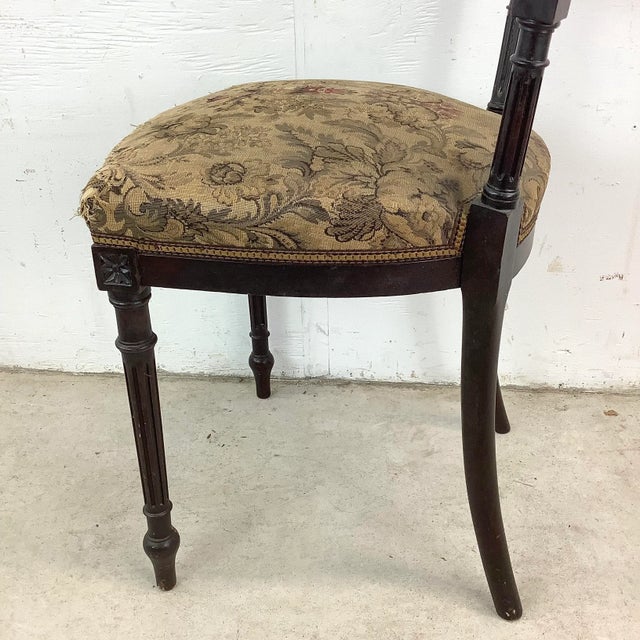 Wood Small Antique Napoleon III Style Side Chair For Sale - Image 7 of 12