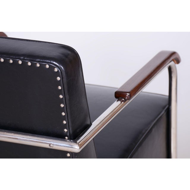 Bauhaus Bauhaus Leather Armchairs attributed to Mücke-Melder, Former Czechoslovakia, 1930s, Set of 2 For Sale - Image 3 of 15