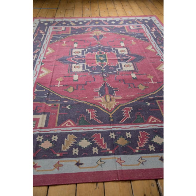 Pink Vintage Stone Wash Dhurrie Rug - 6'2" X 8'11" For Sale - Image 8 of 11