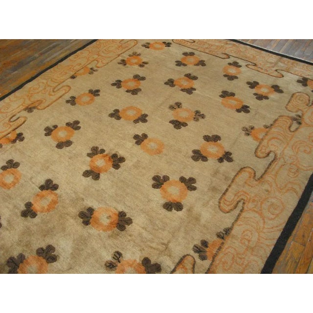 Textile 19th Century N. Chinese Mongolian Carpet For Sale - Image 7 of 7