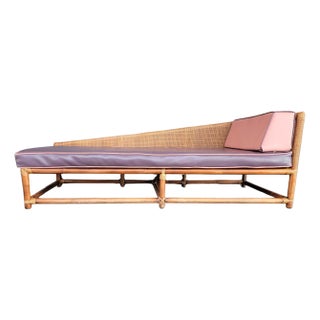 Tommi Parzinger for Willow and Reed Bamboo and Cane Chaise Daybed For Sale