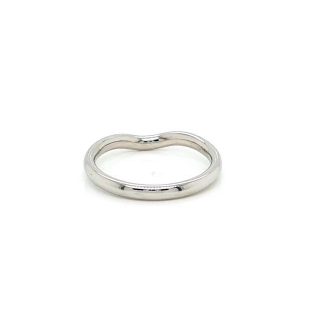 Mid 20th Century Mid 20th Century Tiffany & Co Elsa Peretti Diamond Curved Band Ring Platinum Size 6 For Sale - Image 5 of 6