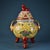 This is a striking and ornately decorated porcelain censer (incense burner), featuring a vibrant yellow ground and...