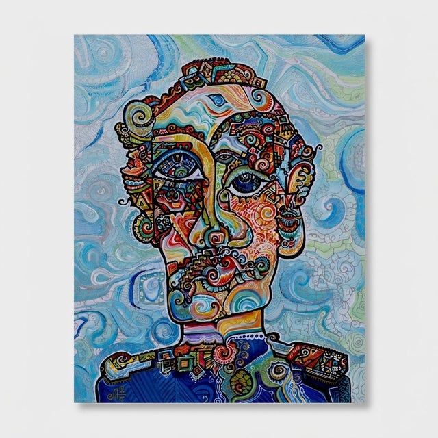 This is a one-of-a-kind original cubist painting by San Diego artist, Alexander Arshansky. Its dimensions are 20" x 16" x...