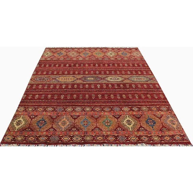 Tribal Handwoven Turkeman Style Area Rug 5'10"×8'1" For Sale - Image 3 of 13