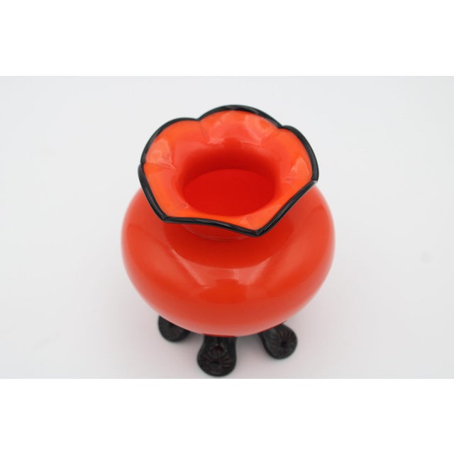 Antique Bohemian Jugendstil red Tango glass vase - possibly designed by Michael Powolny (1871-1954) and manufactured by...