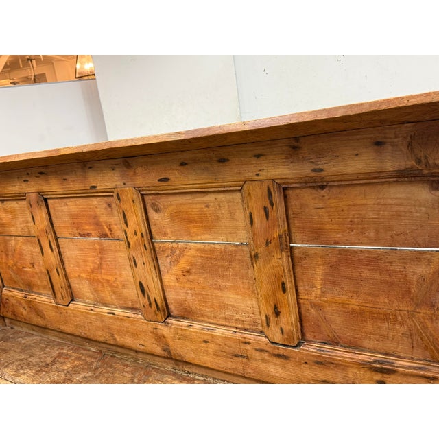Wood English Pine Wood Settle Bench, Late 19th Century For Sale - Image 7 of 12