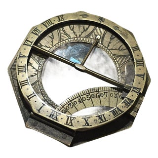 Octagonal Brass Sundial by Johan Schrettegger, 1750 For Sale