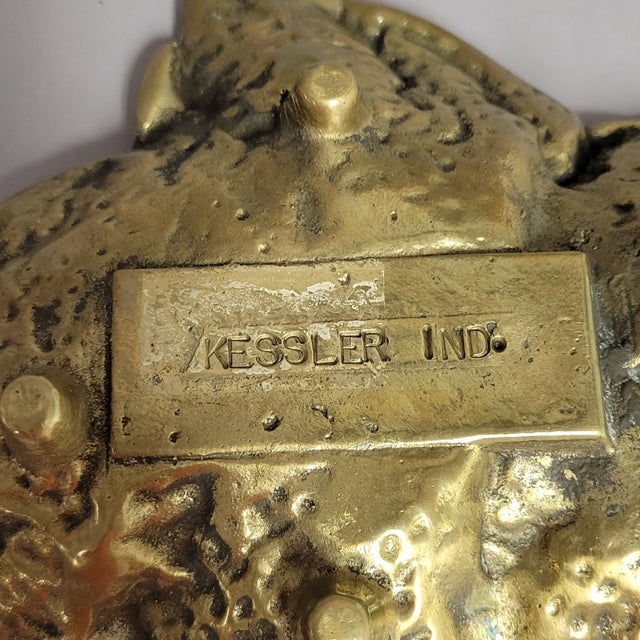 Metal Vintage Solid Brass Leaf Catchall Tray by Kessler Ind For Sale - Image 7 of 7