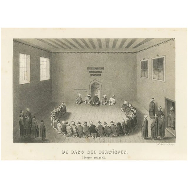 Dozy, Islamic Ritual Print Dance of the Dervishes Ceremony, 1863, Lithograph For Sale