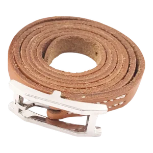 Hermes Palladium H Belt Leather Wrap Bracelet