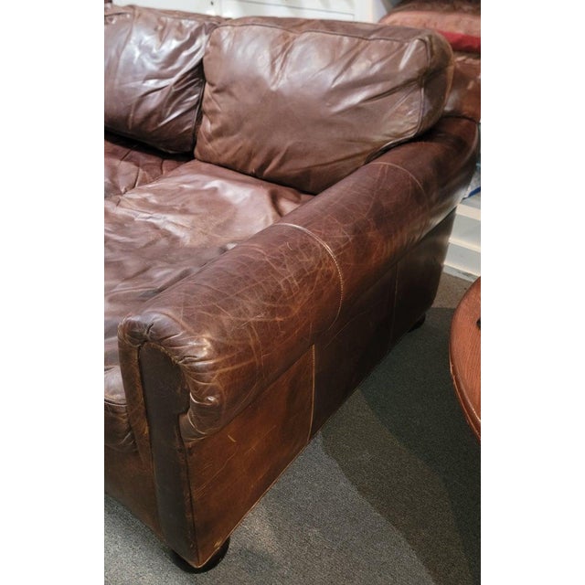1980s Leather Sofa For Sale In Los Angeles - Image 6 of 9