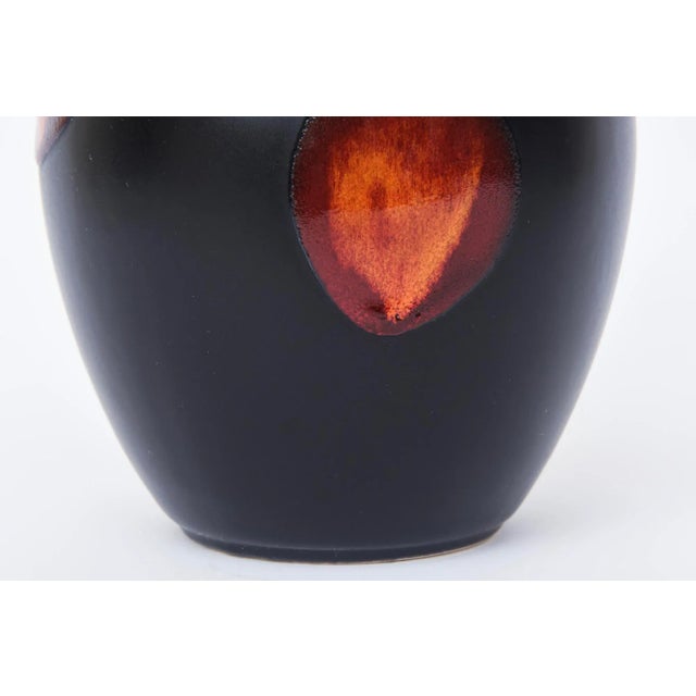 Ceramic Vintage English Ceramic Black and Red Vase by Poole, 1960's For Sale - Image 7 of 9