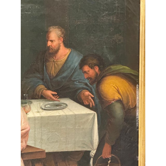 19th C. Italian Oil Painting of Jesus Washing Feet For Sale In Dallas - Image 6 of 13