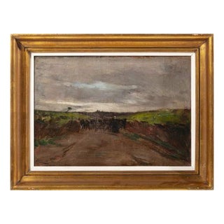 Ezequiel Pereira, Landscape with Shepherd and Flock, 1896, Oil Painting on Canvas For Sale
