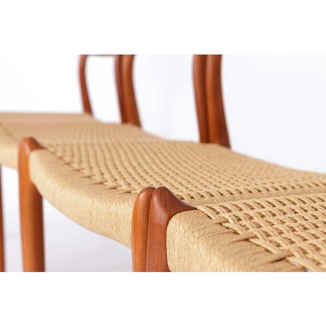 1970s Vintage Danish Model 78 Dining Chairs in Teak by Niels Otto Møller for J.L. Møllers, 1970s, Set of 4 For Sale - Image 5 of 11