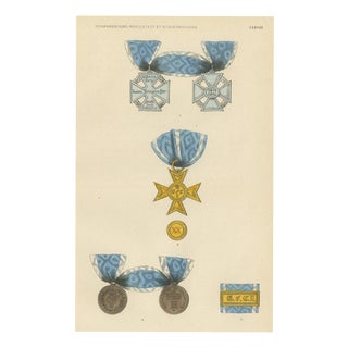 War of Liberation Cross and Medals, 1844, Paper For Sale