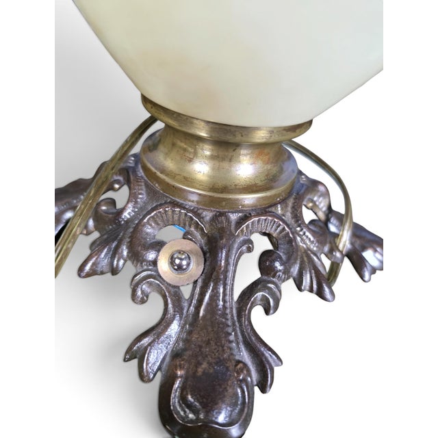 Antique No. 329 Cherub Gone With the Wind Electrified Banquet Lamp, C. 1880 - 1892 For Sale In Austin - Image 6 of 7