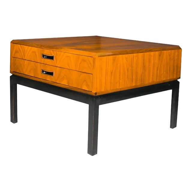 1900s Walnut Campaign Style Side Table For Sale