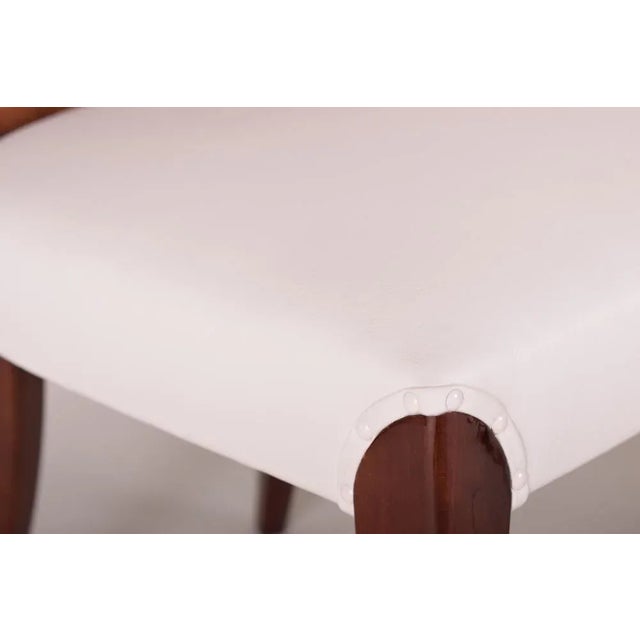 Textile Art Deco Mahogany Dining Chairs attributed to Jindřich Halabala for Up Závody, 1940s, Set of 6 For Sale - Image 7 of 8