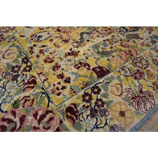 1890s Multicolor Floral Antique Persian Tehran Rug 9'8" X 12'6" Knotted Wool Carpet For Sale In New York - Image 6 of 7