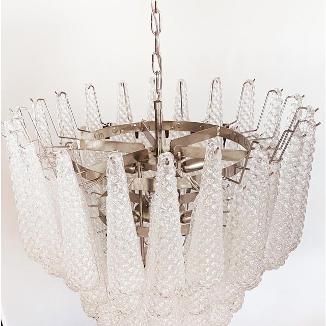 Italian Murano Glass Petals Drop Chandeliers, 1970s, Set of 2 For Sale - Image 8 of 18