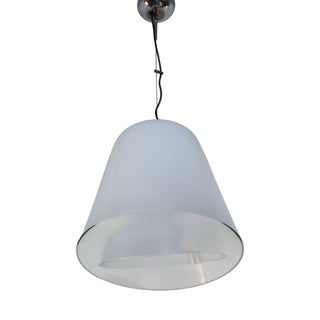 Murano Glass Giglio Double Dome Pendant Lamp by Lamperti, 1970s For Sale