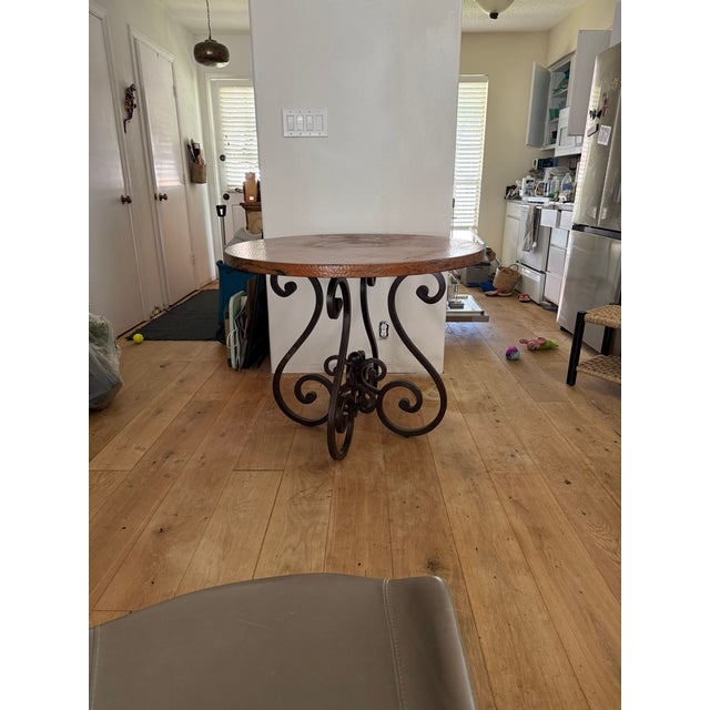 1990s 1990s Scrolled Dining Table Base and Copper Top For Sale - Image 5 of 5