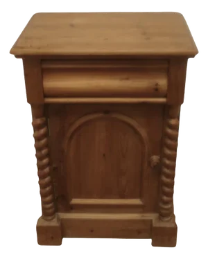 Carved Pine Bedside Cupboard, 1960s