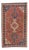 Late 1800s Antique Maroon Red Diamond Medallion Wool Hand-Knotted Rug - 5' X 8'9" For Sale