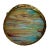 Antique solid brass and slag/art glass pendant light featuring a hammered drum frame accented with colorful stained glass...