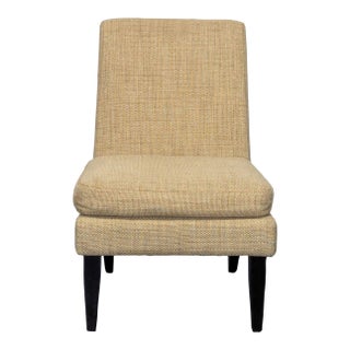 West Elm Lounge Chair in Tan Upholstery For Sale