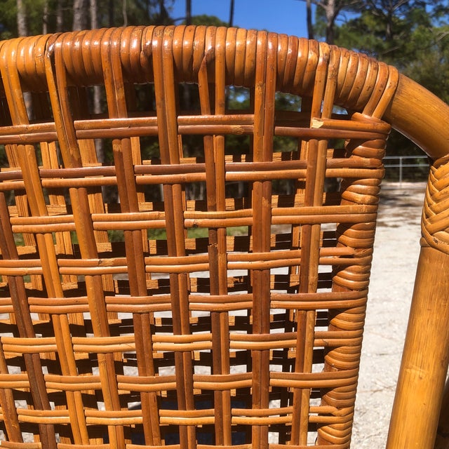 Mid Century Boho Rattan Swivel Dining Chairs Set of 4 Chairish