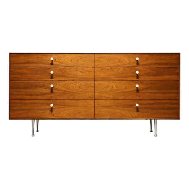 George Nelson Thin Edge 8-Drawer Dresser in Walnut For Sale