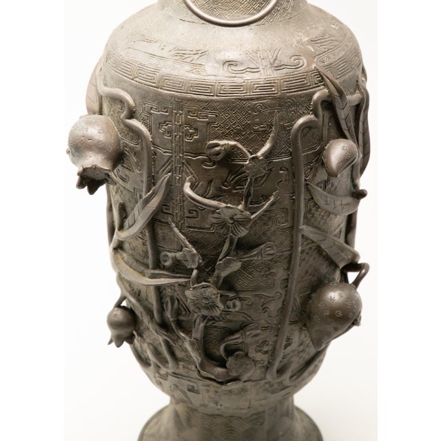 Mid 19th Century Chinese Spelter Urn For Sale - Image 9 of 12